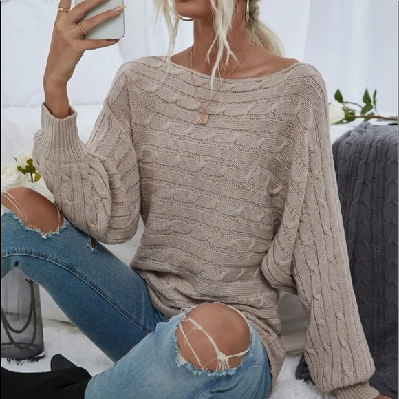 Sweaters Comfy Boat Neck Cable Knit Sweater Top Poshmark